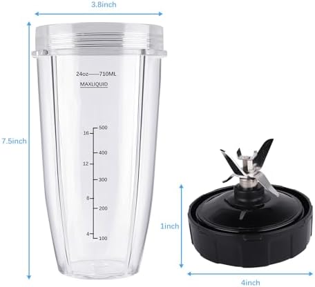 Blender Replacement Parts for Ninja 24oz Cup and Blade Set