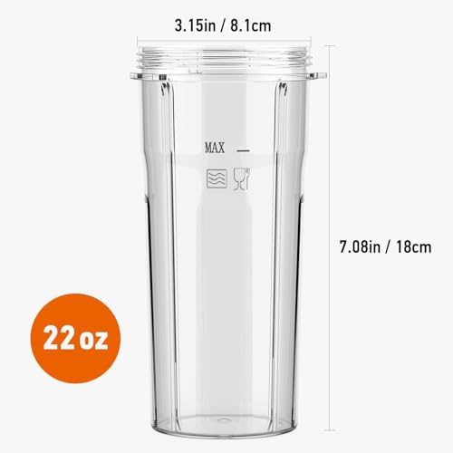 22Oz Blender Big Cups Replacement with Drinking Lid