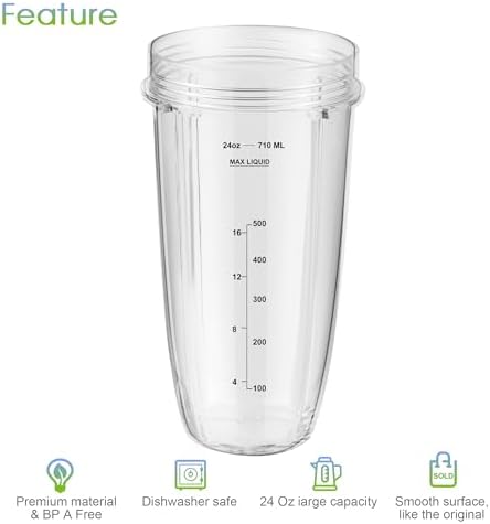 24oz Blender Cups with To-Go Lids for Ninja
