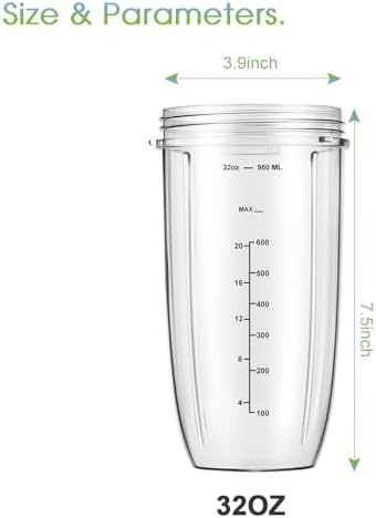 Replacement Parts 32oz Blender Cups 2 Pack