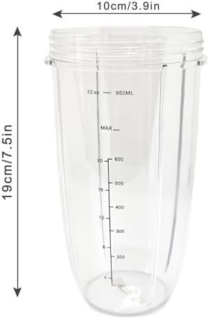 4-Piece 32oz Blender Cups with Flip-Top Lid