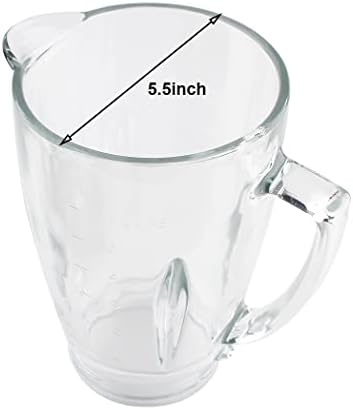 Joyparts Glass Jar with Lid for Oster Pro 1200 Blender