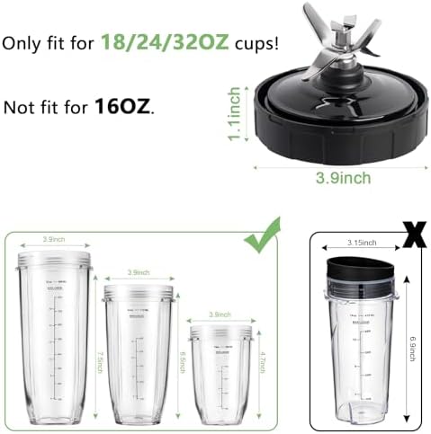 7 Fins Blender Blade Replacement for Ninja Compatible