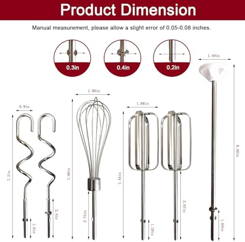 6-Piece Stainless Steel Hand Mixer Accessories Set