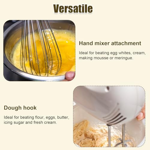 Gosknor Stainless Steel Hand Mixer Whisk Attachments Set