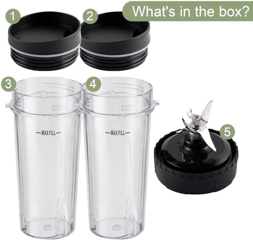Equust 5-Piece Blender Cups Replacement Set