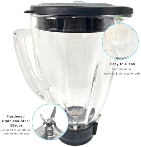 6 Cup Blender Glass Jar Set with Blade and Base