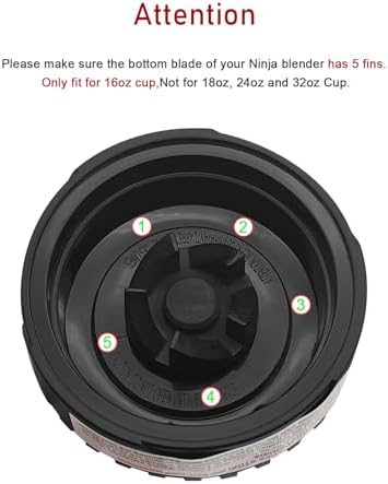 5 Fins Blender Blade Replacement for Ninja QB Series