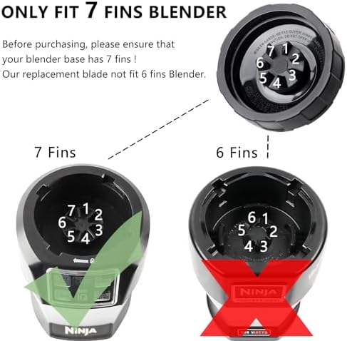 7 Fins Blender Blade Replacement for Ninja Compatible