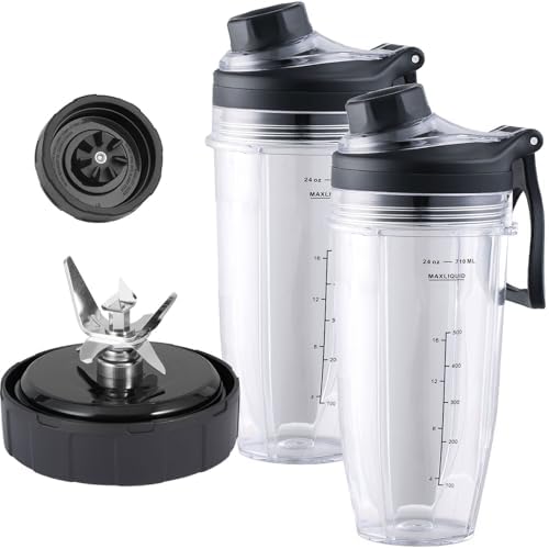 Replacement Blender Blade and 24oz Cups with New Lids