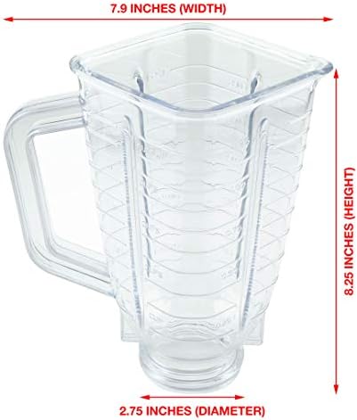 5-Cup Plastic Blender Jar with Lid Replacement