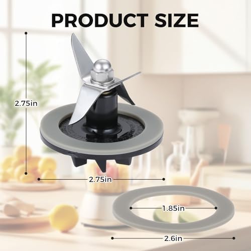 DRELD Blender Blade Assembly with 2 Gaskets