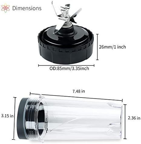 2 Pack 16oz Ninja Blender Cups Replacement