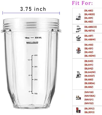 ABTER 18oz Blender Cup with Sip Seal Lid 2-Pack