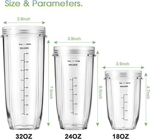 24oz Ninja Blender Cups with Sip Seal Lid