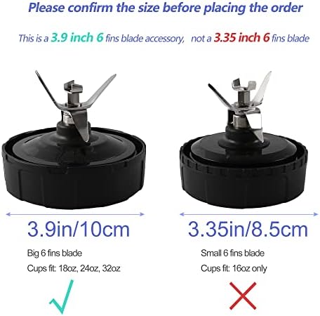 6-Fin Ninja Blender Blade Replacement for BL450