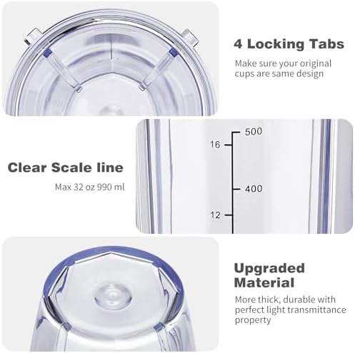 Ninja Blender Replacement Cups 18 24 32 oz Set