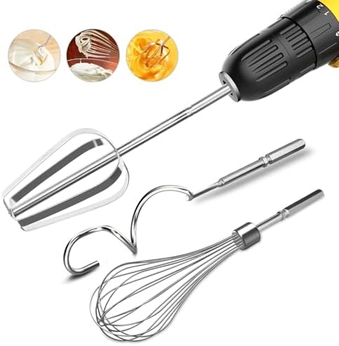 Homicozy 3-Piece Stainless Steel Hand Mixer Attachment Set