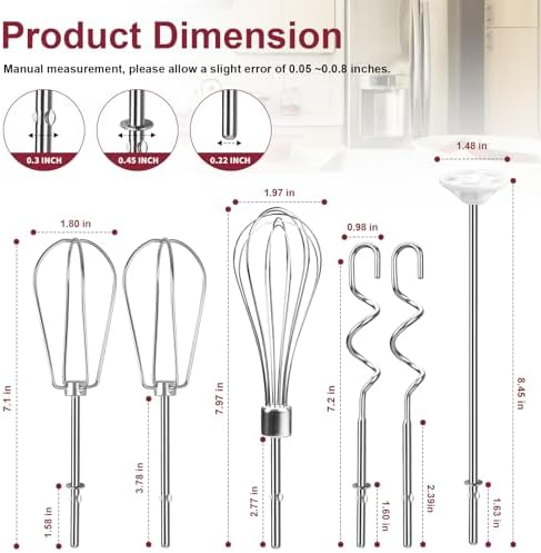 Stainless Steel Hand Mixer Set of 6