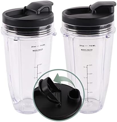 Replacement Cups for Ninja Blender 24oz with Sip Seal Lid