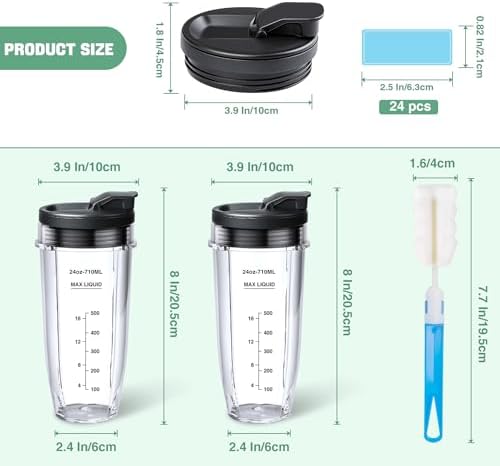 24oz Blender Cups Replacement for Ninja