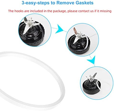 5 Pack White O-Ring Gaskets for Ninja Blender