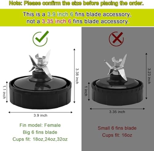 Ninja Blender 6-Fins Female Blade Replacement