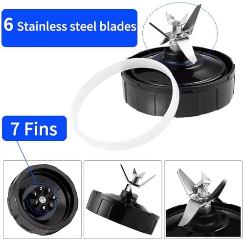 Replacement Parts for Ninja Blender 7 Fins Blade and Gasket