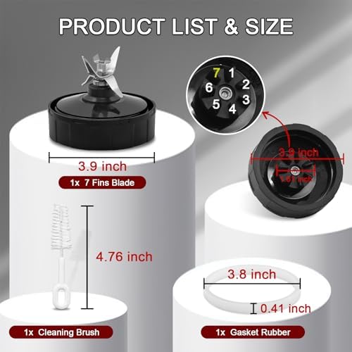 7-Fins Replacement Blender Blade for Nutri Ninja Series