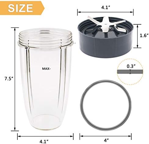32oz Cup and Extractor Blade Replacement for NutriBullet