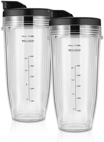 24oz Blender Cups 2 Pack with To-Go Lids