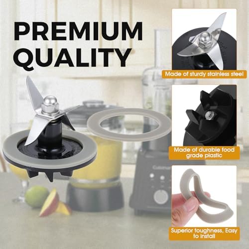 DRELD Blender Blade Assembly with 2 Gaskets