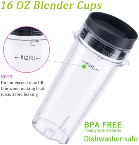 ABTER 16oz Blender Cup Replacement Set