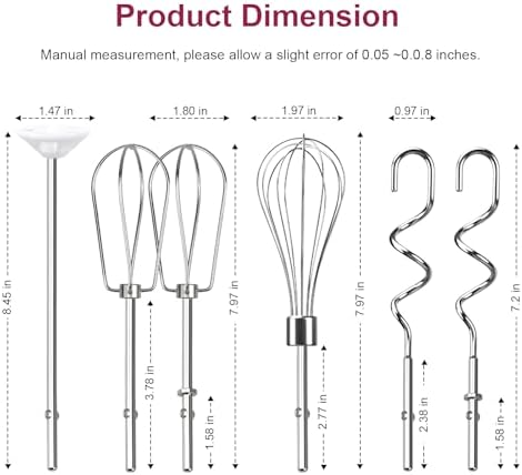 Stainless Steel Hand Mixer Attachments Set of 6