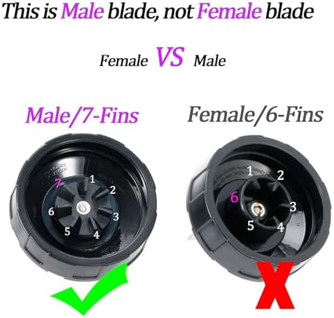 Replacement 4 Inch 7 Fins Male Blender Blade 1