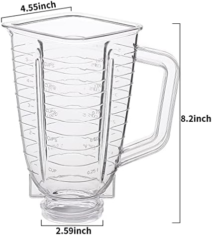 Replacement Parts 5 Cup Square Plastic Jar With Lid