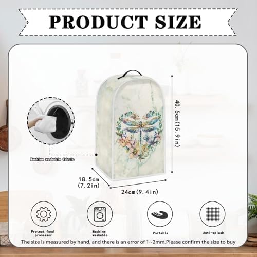 Kitchen Blender Dust Cover with Dragonfly Wreath Design