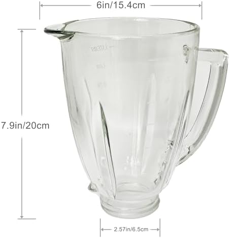 6 Cup Blender Glass Jar Set with Blade and Base