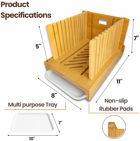 Bamboo Bread Slicer Guide Cutter For Slicing Homemade Bread Bagels Sourdough Loaves
