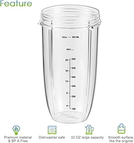 Replacement Parts 32oz Blender Cups 2 Pack