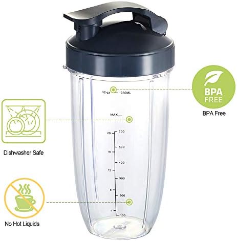 GahsEle 32oz Blender Replacement Cups 2 Pack