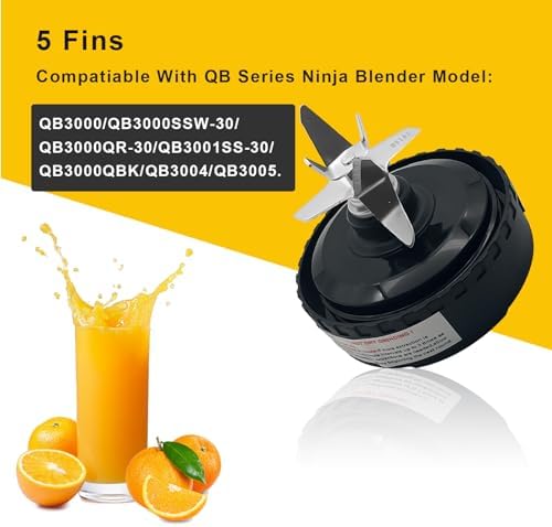 5 Fins Blender Blade Replacement for Ninja QB Series