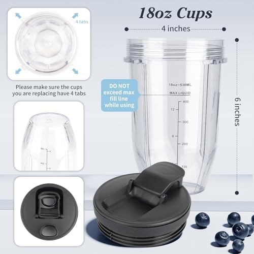 Ninja Blender Replacement Cups 18 24 32 oz Set