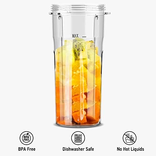 22Oz Blender Big Cups Replacement with Drinking Lid