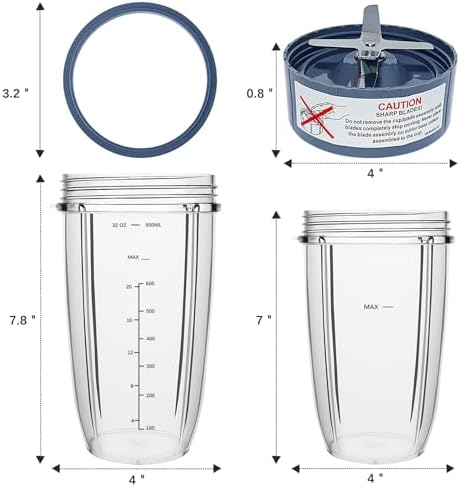Blender Replacement Parts for Nutribullet 32oz 24oz Cups