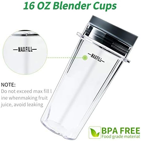 2 Pack 16oz Ninja Blender Cups Replacement