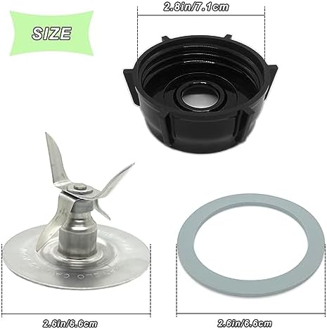 Oster Blender Replacement Blade with Jar Base Cap and Rubber Rings