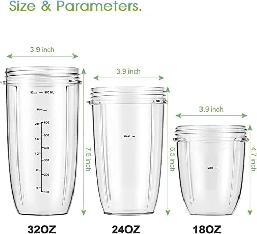 2 Pack Replacement Cups for NutriBullet Blenders