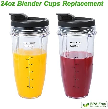 Blender Cups for Ninja 24oz Sip Seal Lid 2 Pack