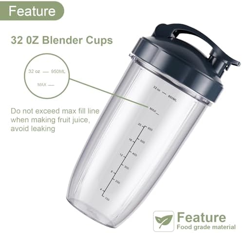 5 Pcs 32oz Cups With Flip Top To Go Lid